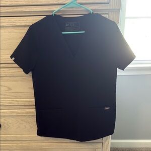 Figs Black Scrub Top